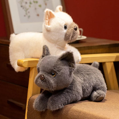 White French Bulldog Plush Toy – Sleeping Puppy Cuddle Companion Gift