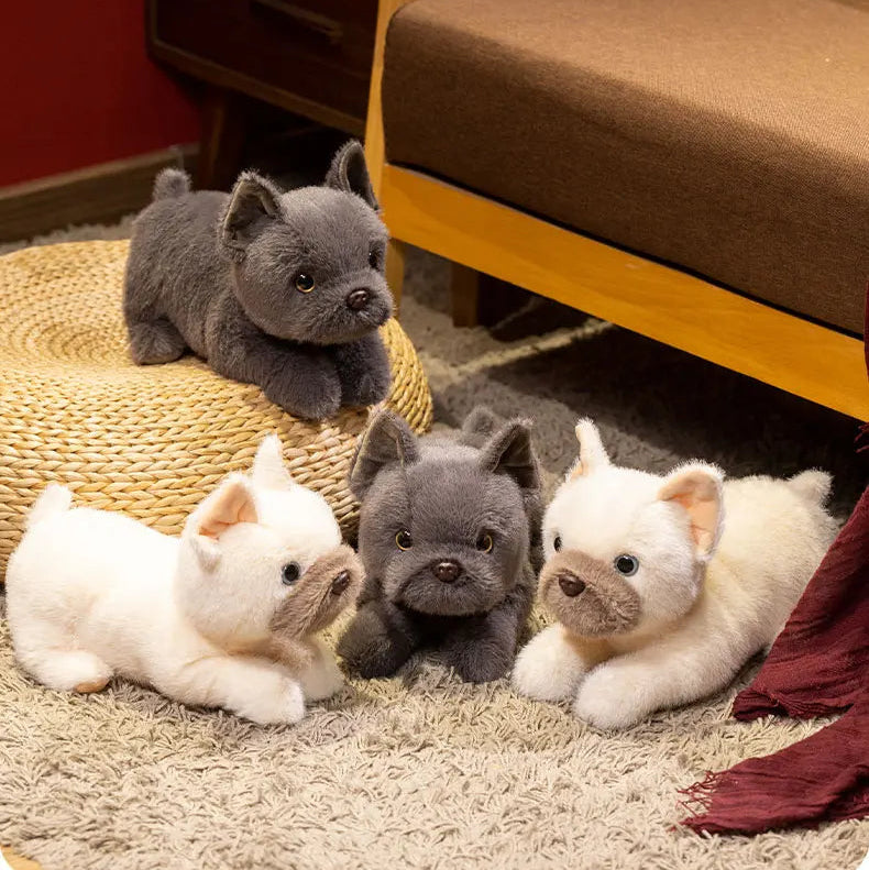 White French Bulldog Plush Toy – Sleeping Puppy Cuddle Companion Gift